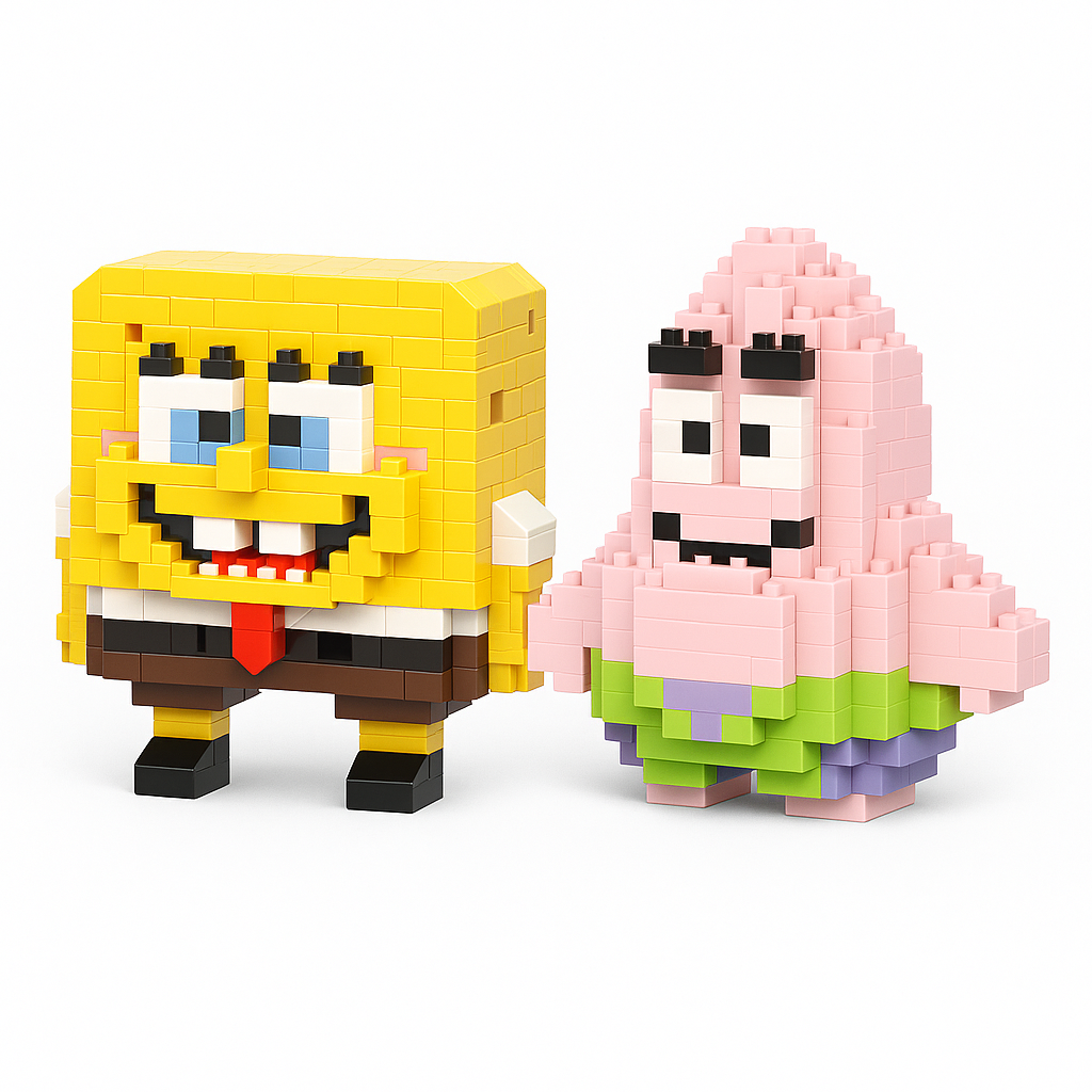 Mini Blocks Sevimli Çift Seti – SüngerBob & Patrick Modeli