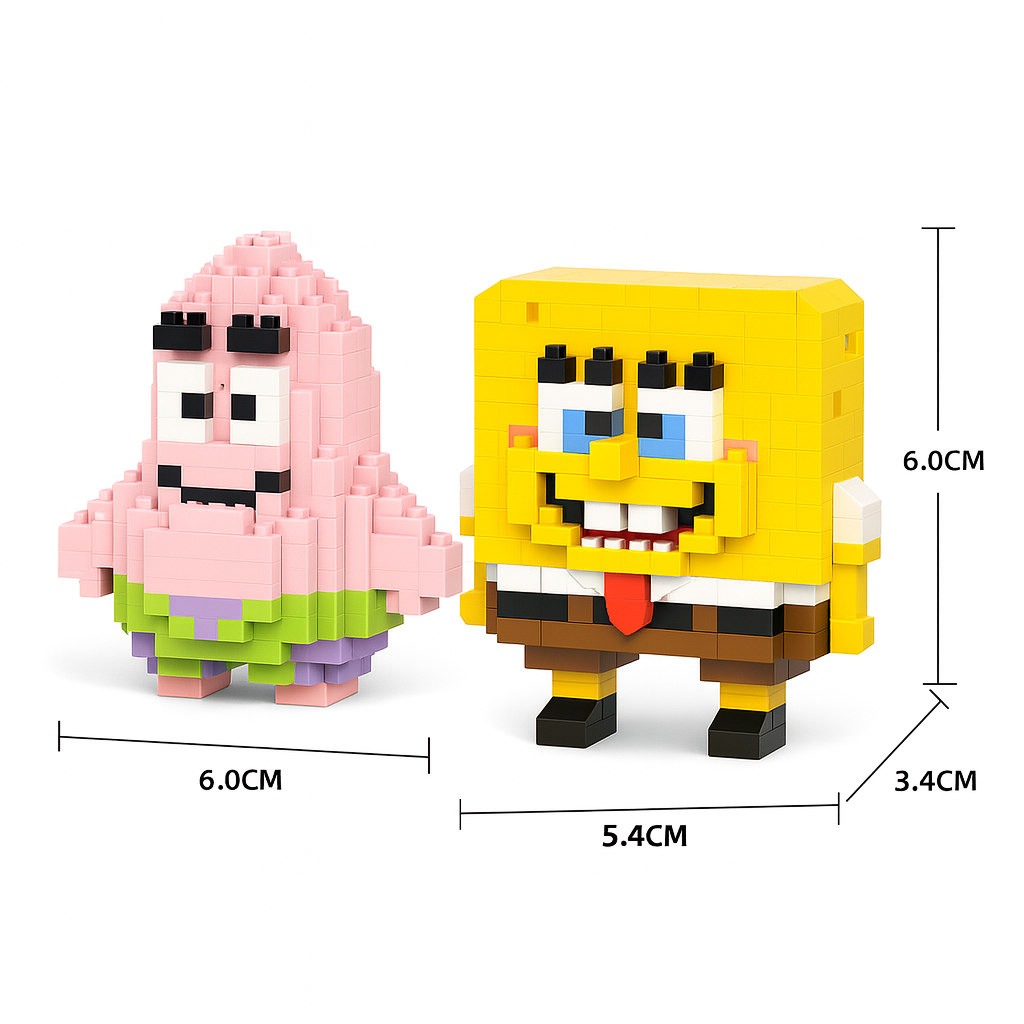 Mini Blocks Sevimli Çift Seti – SüngerBob & Patrick Modeli