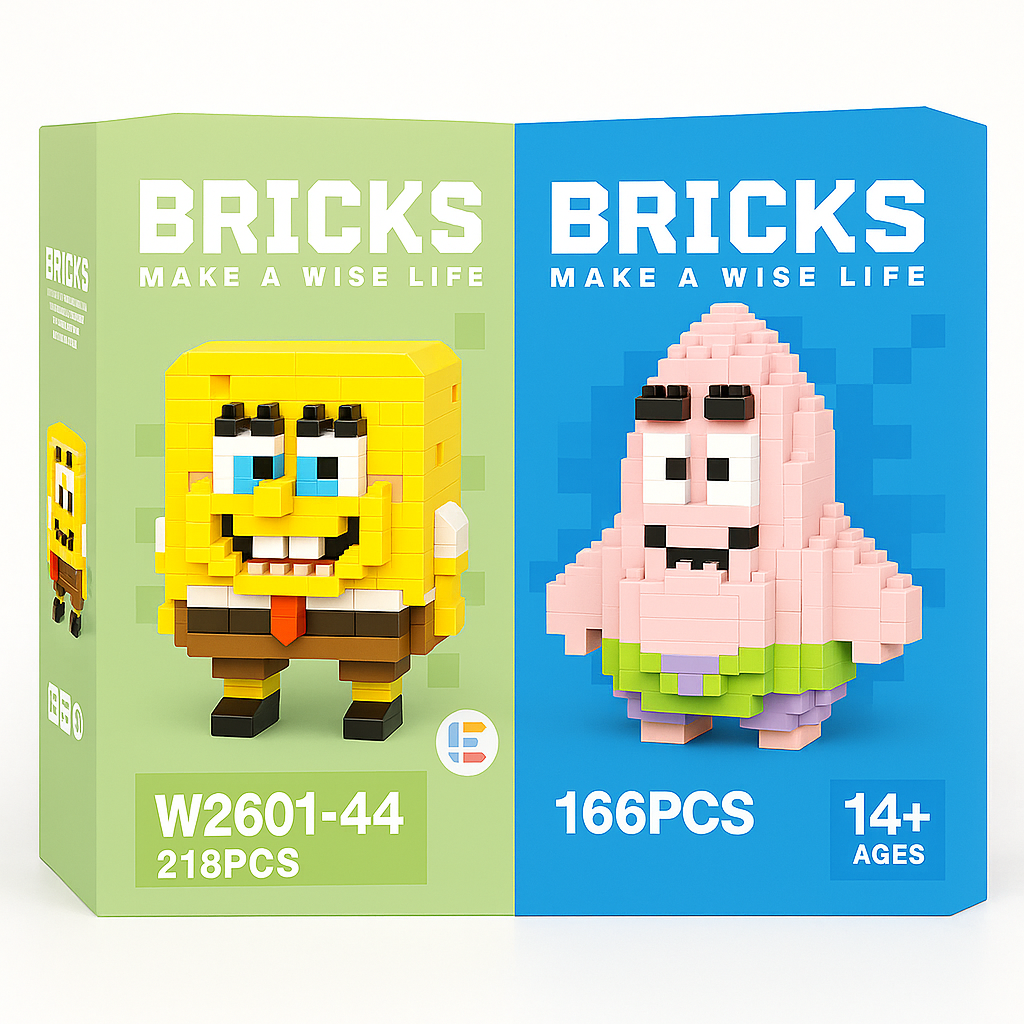 Mini Blocks Sevimli Çift Seti – SüngerBob & Patrick Modeli