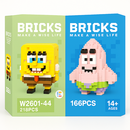 Mini Blocks Sevimli Çift Seti – SüngerBob & Patrick Modeli